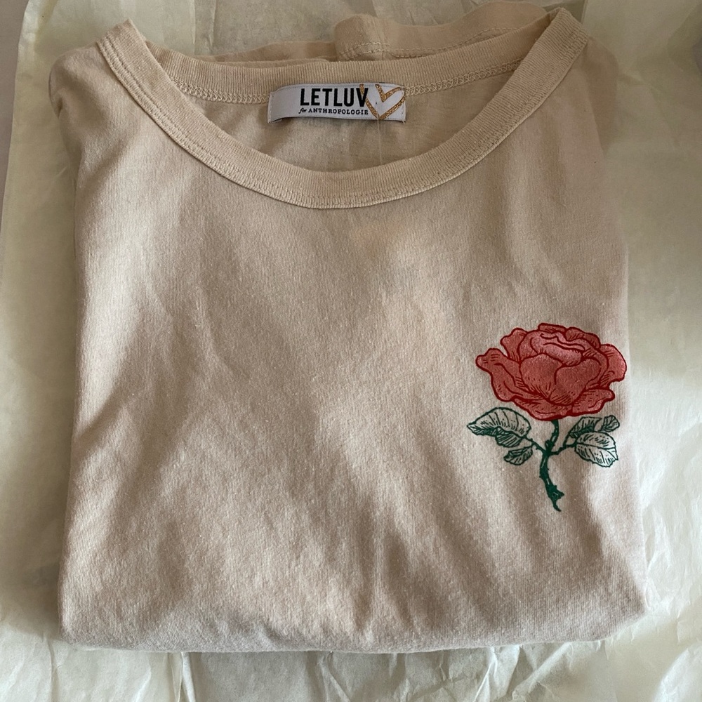 Anthropologie Letluv Rose Graphic Tee